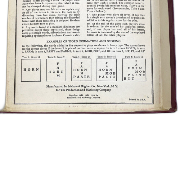 Vintage Red Scrabble Crossword Game 1948-1953 COMPLETE, NICE! - Picture 5 of 5